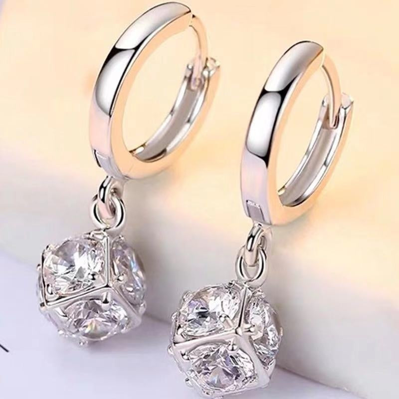 Elegant Simple Zircon Female Earrings
