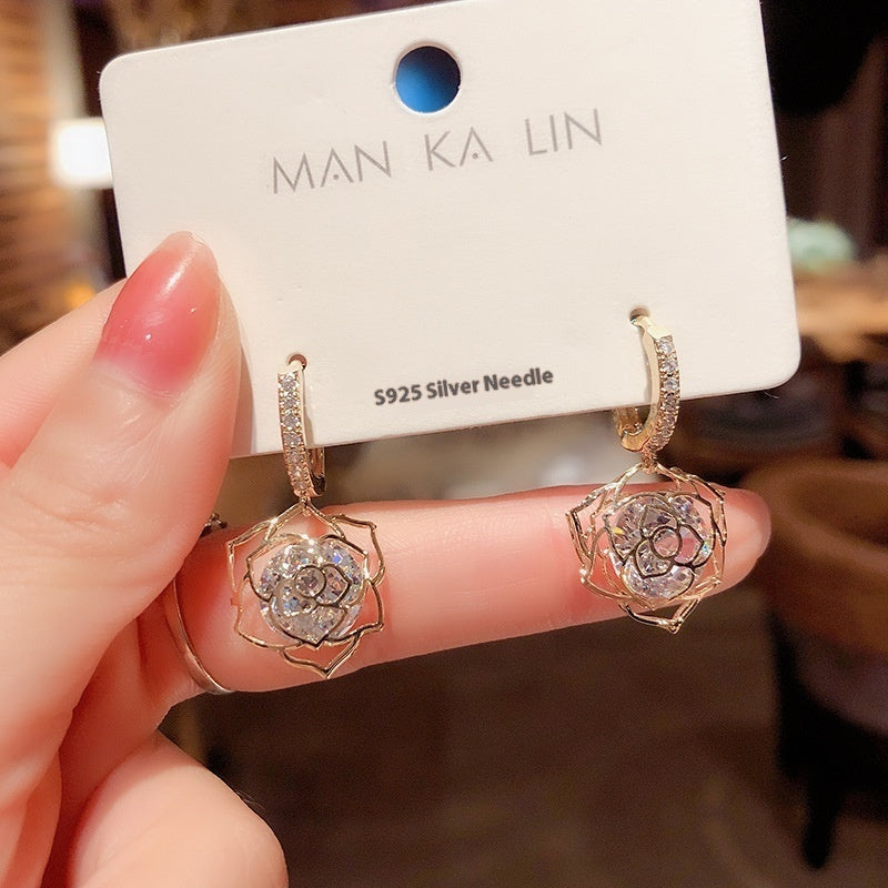 Elegant Simple Zircon Female Earrings