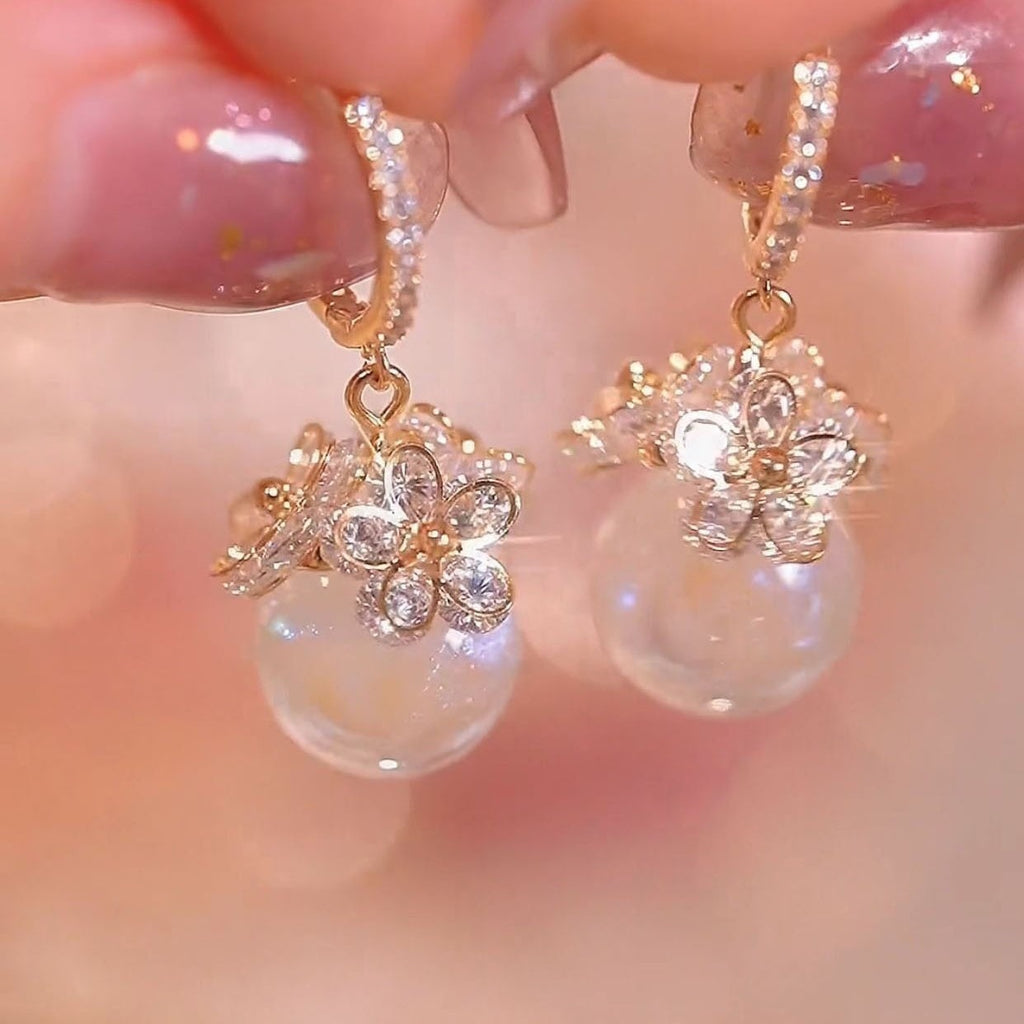 Elegant Simple Zircon Female Earrings