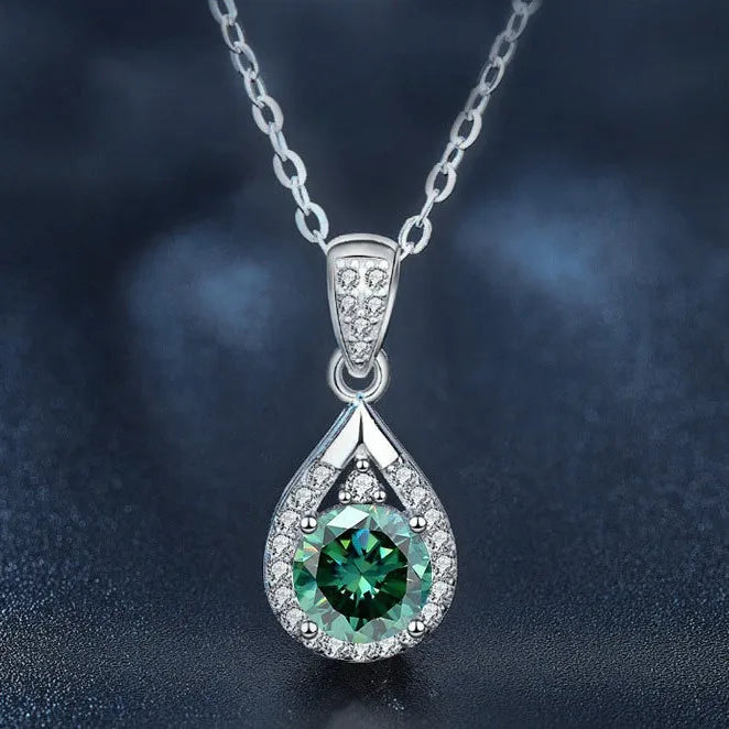 Moissanite Ring, 925 Sterling Silver Water Drop Necklace, Stud Earrings Accessory Set, High-end Three-piece Set