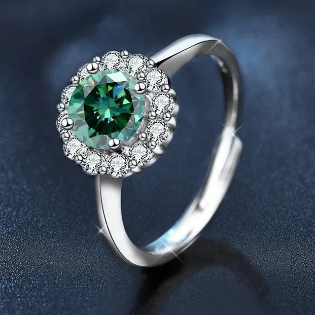 Moissanite Ring, 925 Sterling Silver Water Drop Necklace, Stud Earrings Accessory Set, High-end Three-piece Set