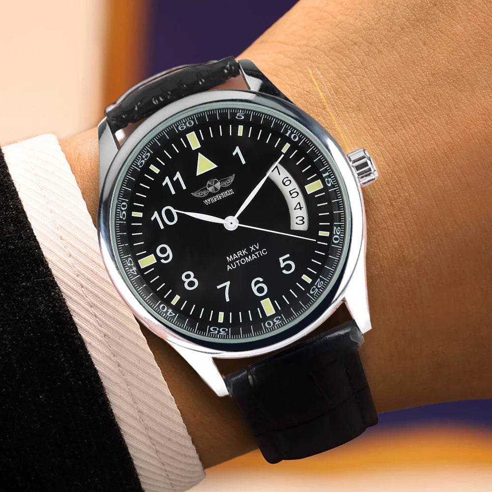 Men's Mechanical Watches Luxury Stainless Steel Case Business Watch Retro Steampunk Style Wristwatch