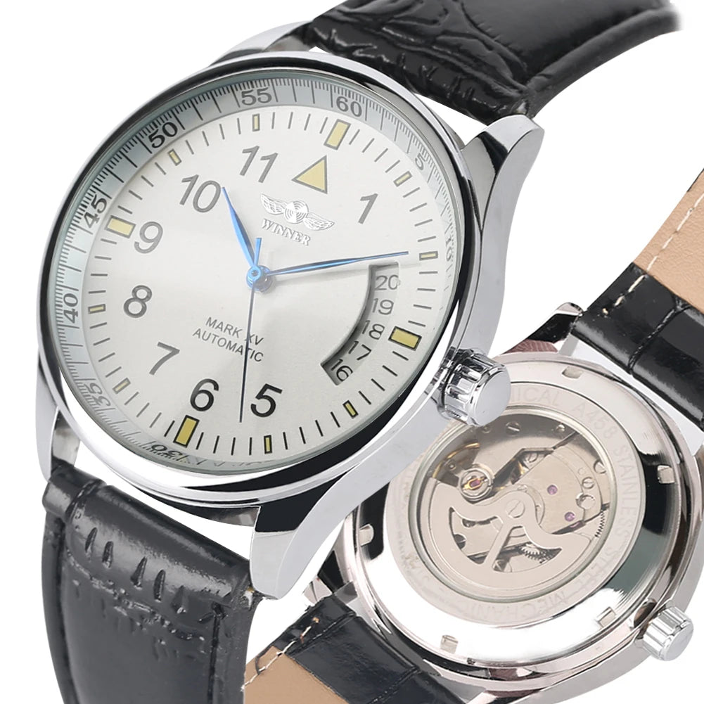 Men's Mechanical Watches Luxury Stainless Steel Case Business Watch Retro Steampunk Style Wristwatch