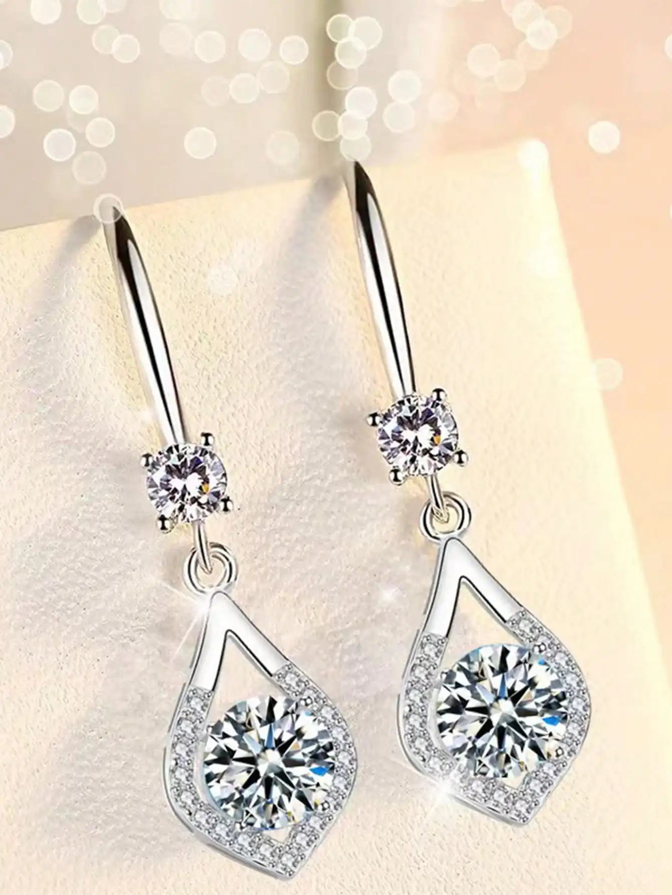Women's 1 Carat Moissanite Earrings 925 Sterling Silver