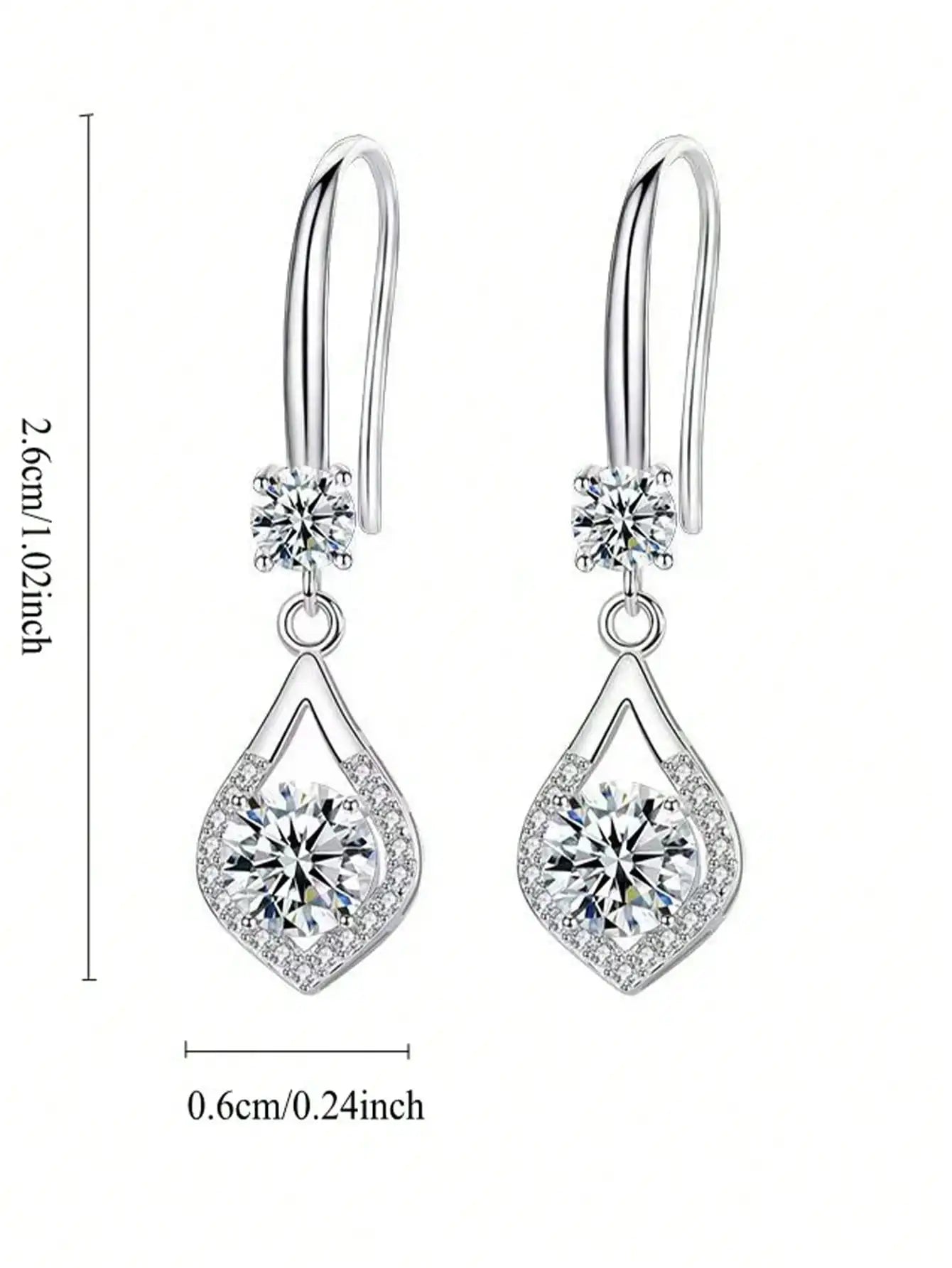 Women's 1 Carat Moissanite Earrings 925 Sterling Silver