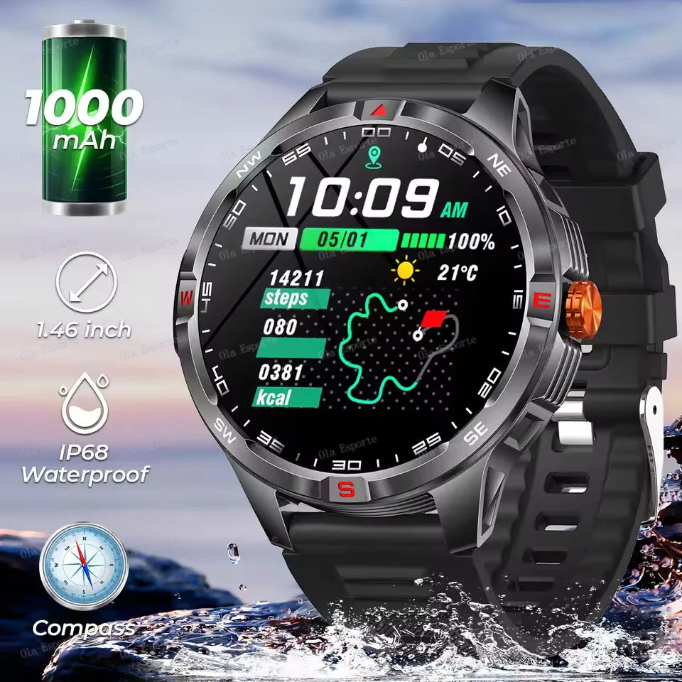 Smart Watch  Compass Waterproof Health Sleep Monitoring Large Battery Capacity