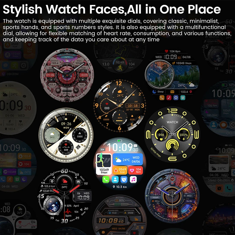 2025New For Android and ios Smart Watch Men AMOLED Screen GPS Motion
