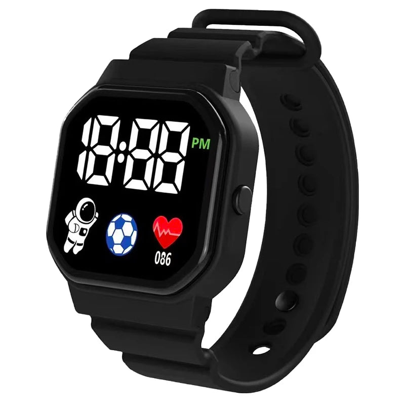 Kids Watch Sport LED Digital Watches Football Silicone Strap