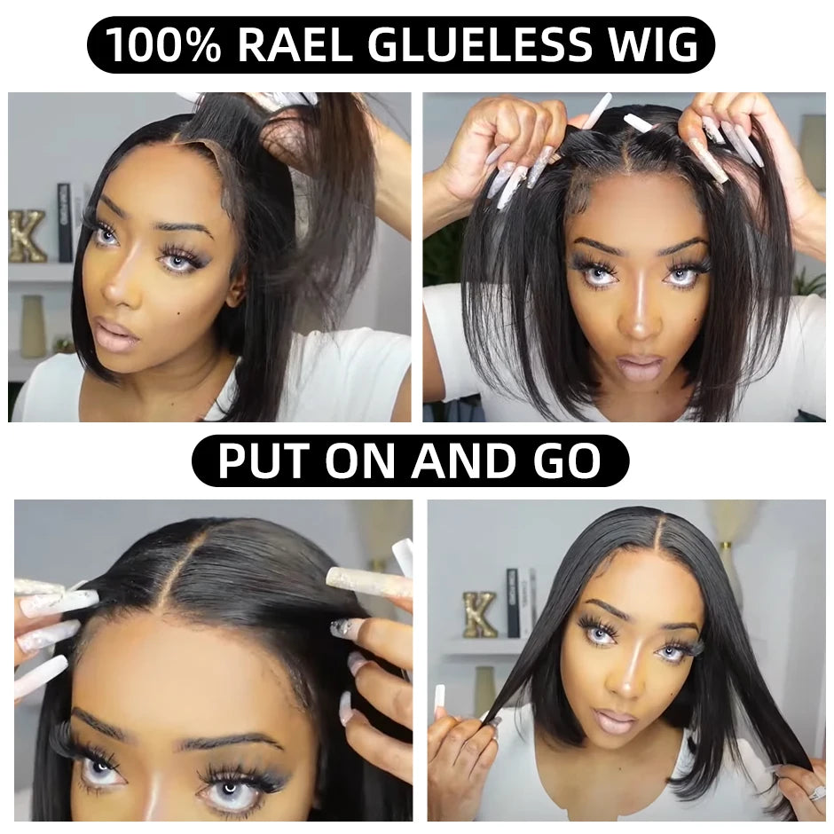 Wear And Go Bob Wigs For Women Human Hair 180%