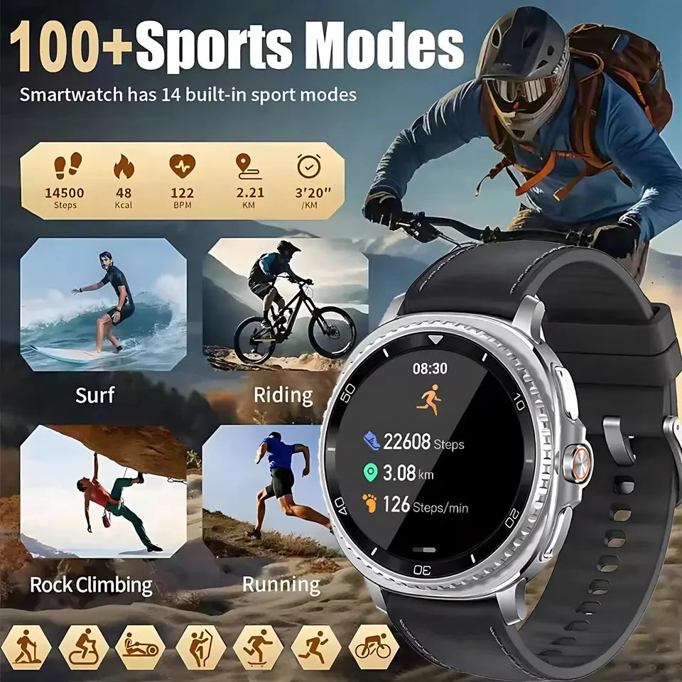 Hot SmartWatch 8 Men AMOLED Screen Bluetooth Call Watch GPS