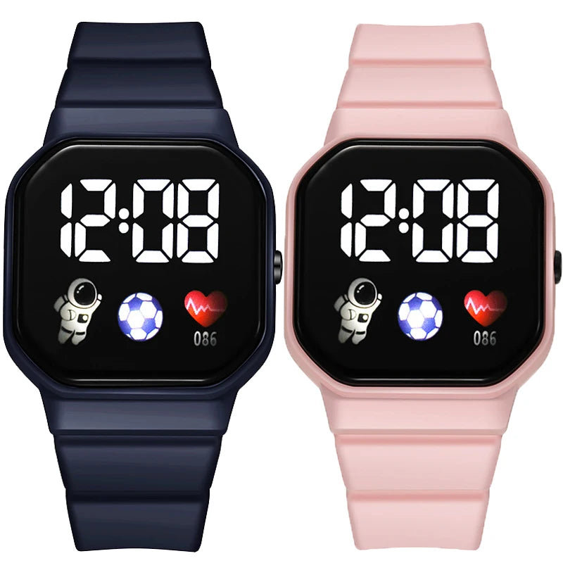 Kids Watch Sport LED Digital Watches Football Silicone Strap