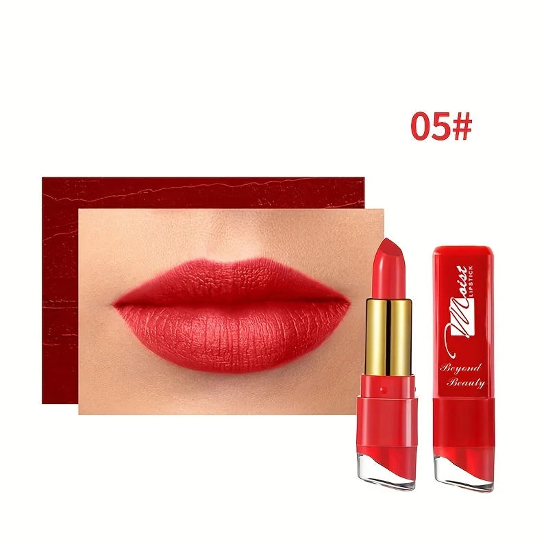 12 Colors Creamy Moisturizing Lipstick, Long Lasting Lipstick Leaning Tower Women and Schoolgirl Makeup Beginners Lip Makeup