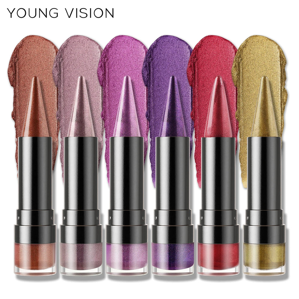 YOUNG VISION Six-Shade Matte Pearl Shimmer Dual-Effect Lipstick Waterproof, Non-Transfer Lipstick Cosmetics