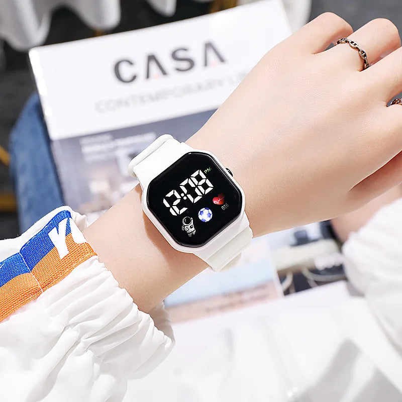 Kids Watch Sport LED Digital Watches Football Silicone Strap