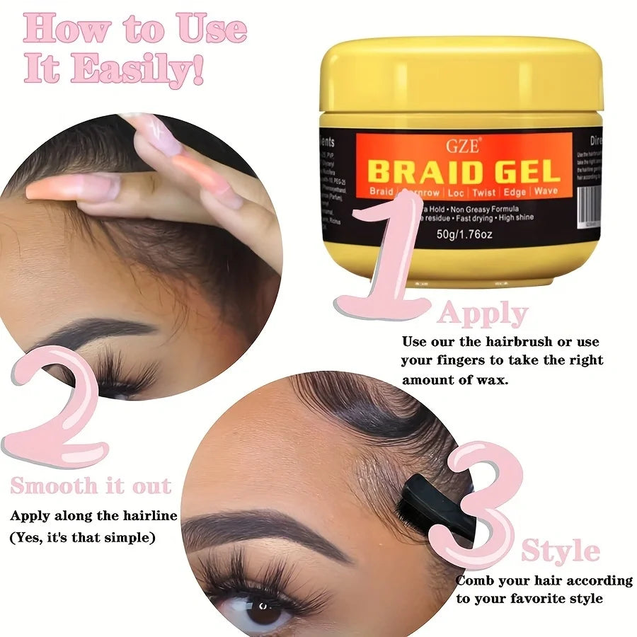 GZE Stronghold Braid Gel for Perfectly Styled Braids and Twists