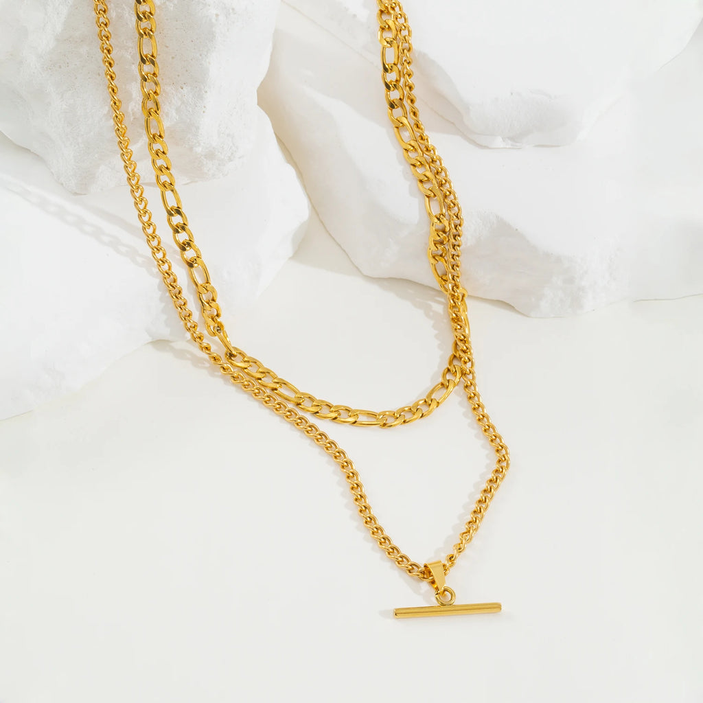 Layered Necklace for Women Minimalist Stackable - 18K Gold
