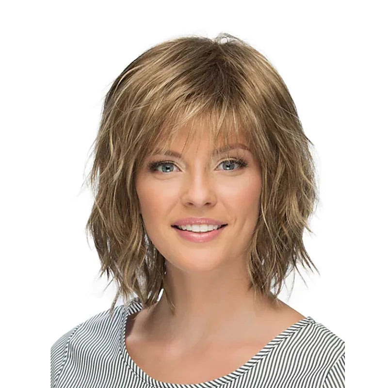 HAIRJOY Synthetic Hair Blonde Brown Wigs for Women