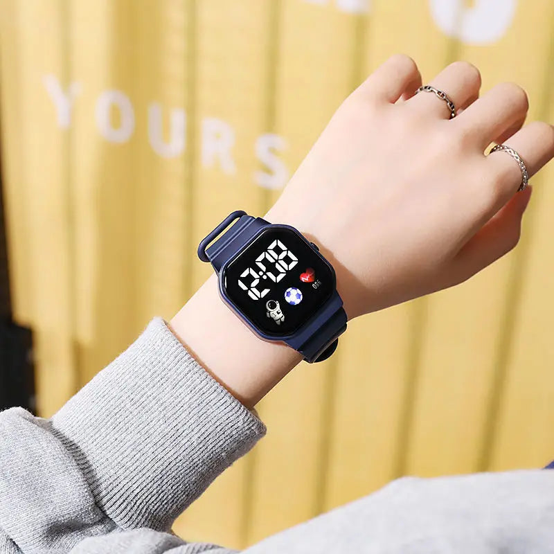 Kids Watch Sport LED Digital Watches Football Silicone Strap