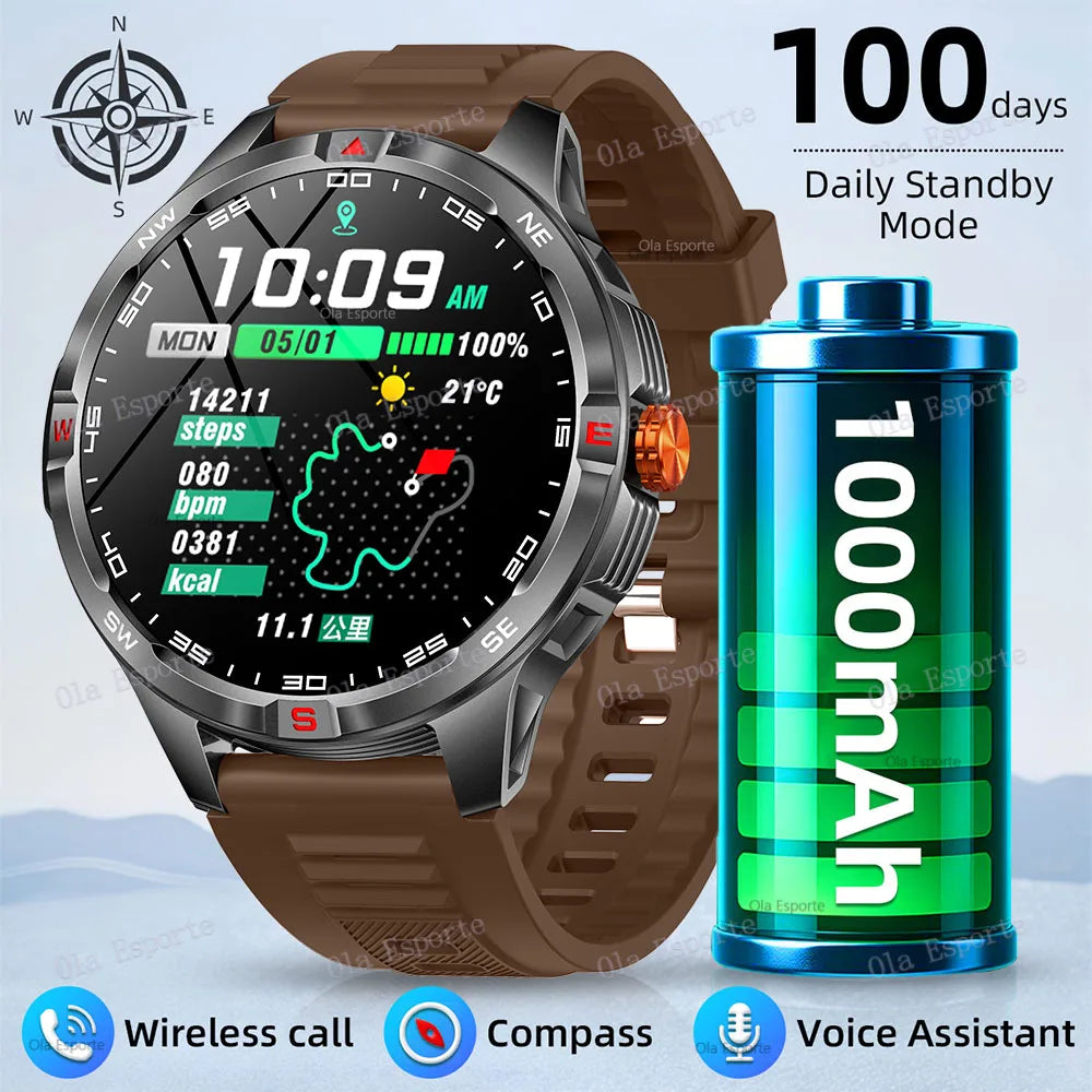 Smart Watch  Compass Waterproof Health Sleep Monitoring Large Battery Capacity