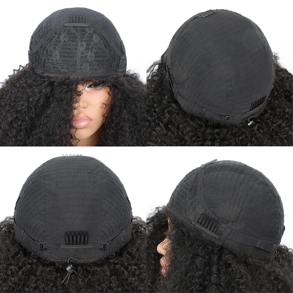 Kinky Curly Flip Over Human Hair Wig 3in1