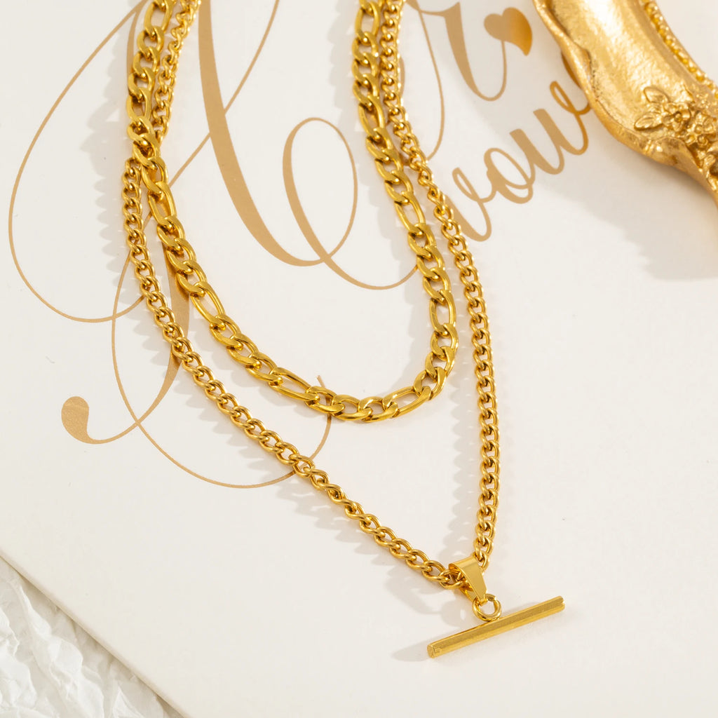 Layered Necklace for Women Minimalist Stackable - 18K Gold