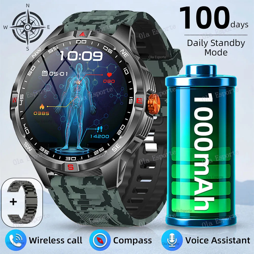 Smart Watch  Compass Waterproof Health Sleep Monitoring Large Battery Capacity