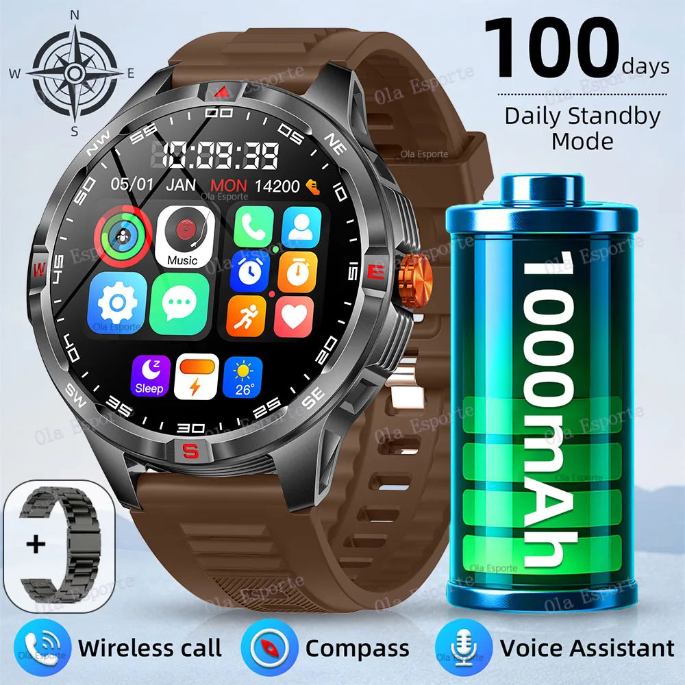 Smart Watch  Compass Waterproof Health Sleep Monitoring Large Battery Capacity