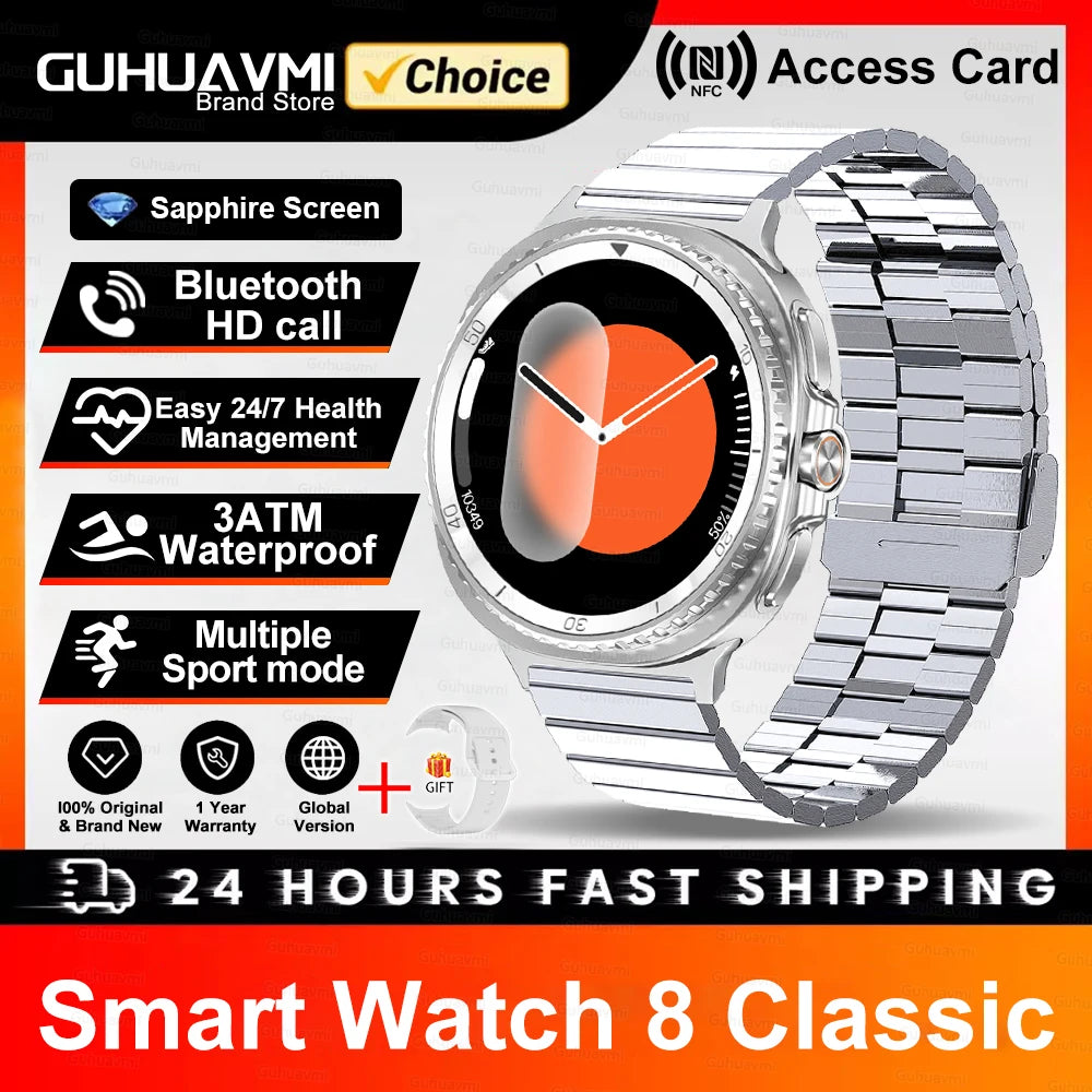 Hot SmartWatch 8 Men AMOLED Screen Bluetooth Call Watch GPS