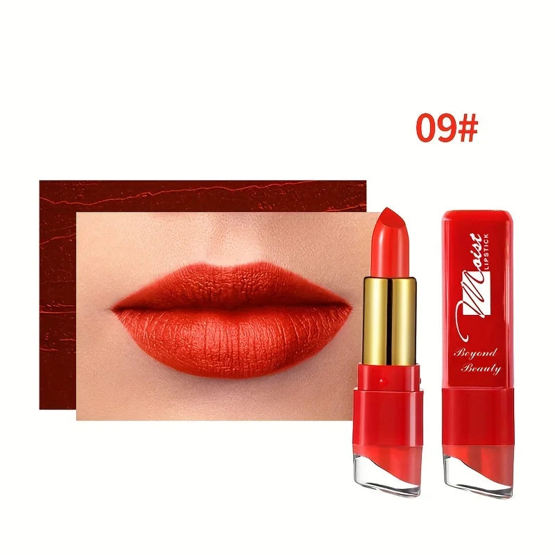 12 Colors Creamy Moisturizing Lipstick, Long Lasting Lipstick Leaning Tower Women and Schoolgirl Makeup Beginners Lip Makeup