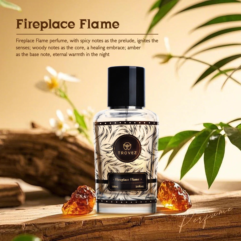 TROVEZ Fireplace Flame 100ml Perfume Arab Wood Tone Long-lasting Fragrance Unisex Perfume Body Spray Scent Gifts Aroma Men Women