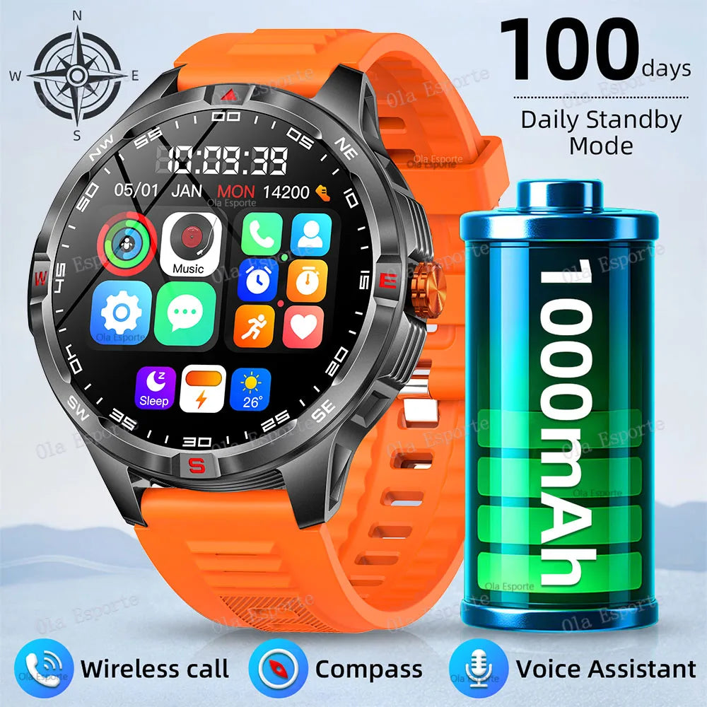 Smart Watch  Compass Waterproof Health Sleep Monitoring Large Battery Capacity