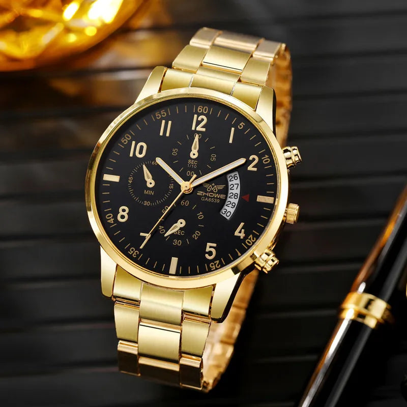 Men Business Watches Fashion Steel Band Male's Quartz Watch Calendar Watch Relogio Masculino Reloj Hombre