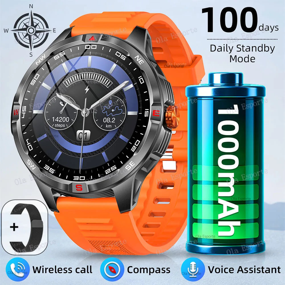 Smart Watch  Compass Waterproof Health Sleep Monitoring Large Battery Capacity