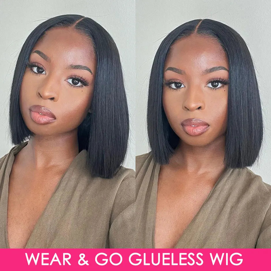Wear And Go Bob Wigs For Women Human Hair 180%