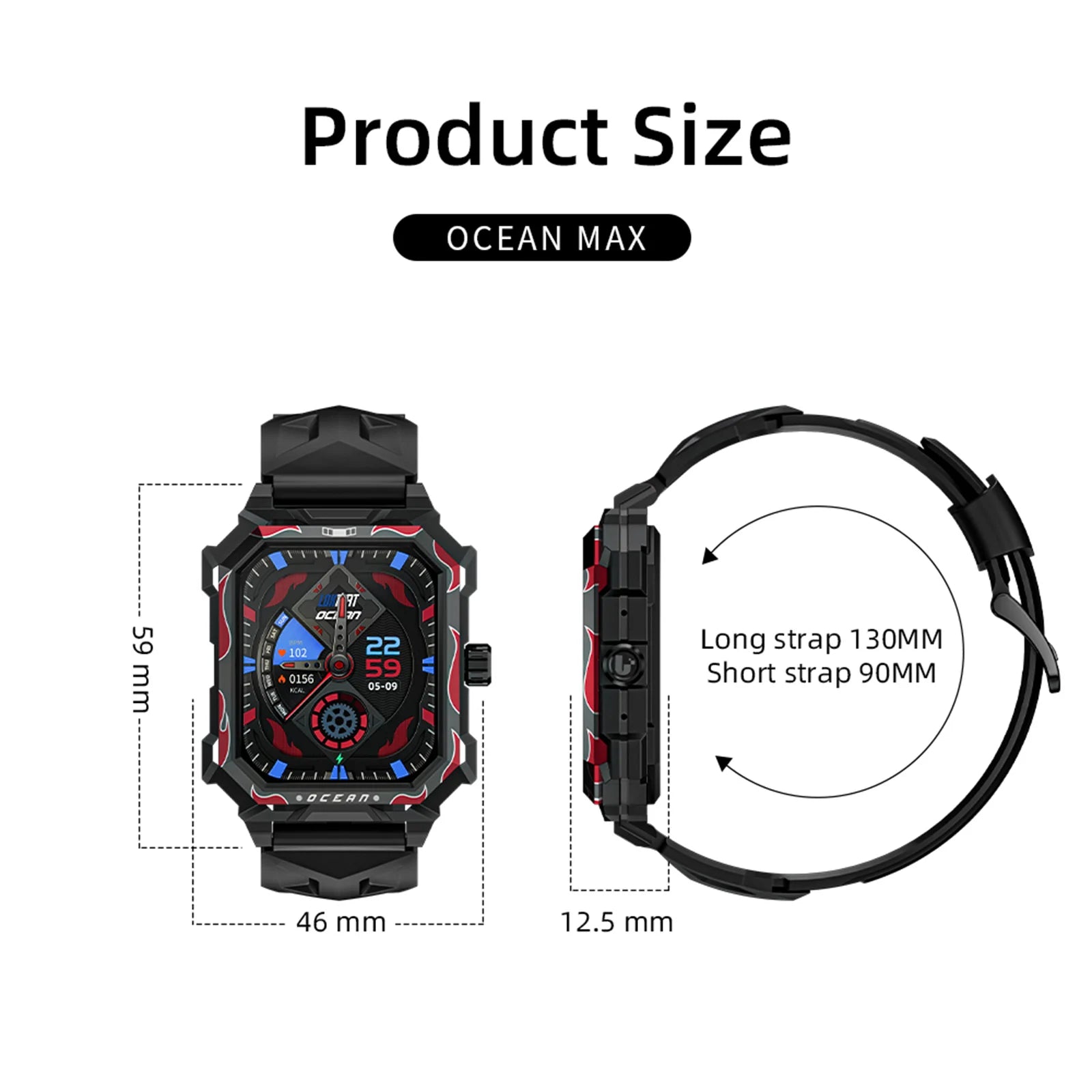 Smart Bracelet Sports Watch 1.96-Inch TFT LCD