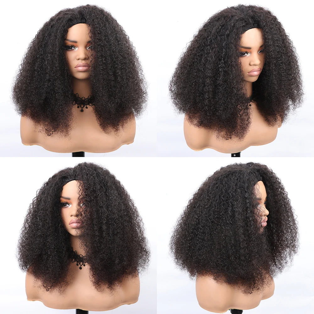 Kinky Curly Flip Over Human Hair Wig 3in1