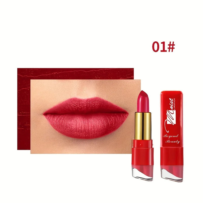 12 Colors Creamy Moisturizing Lipstick, Long Lasting Lipstick Leaning Tower Women and Schoolgirl Makeup Beginners Lip Makeup