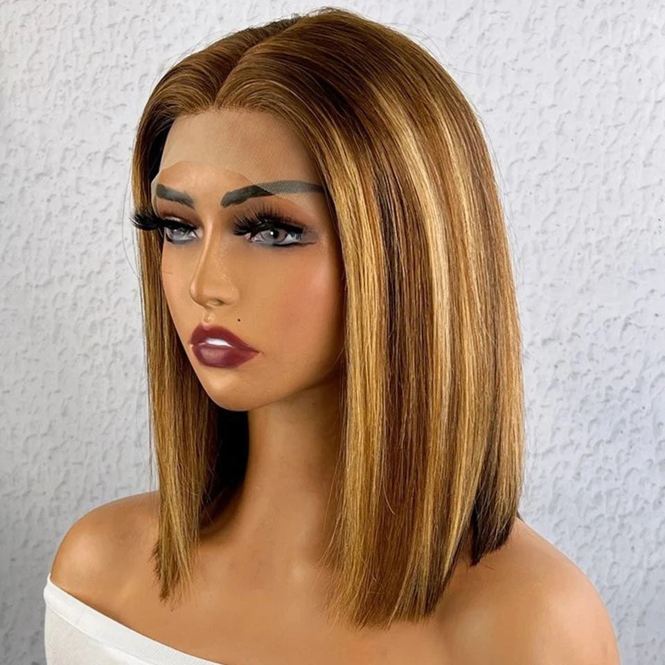 gluelss wear to go  Highlight  wig Hair Straight 13x4 Lace Front Human Hair Wig