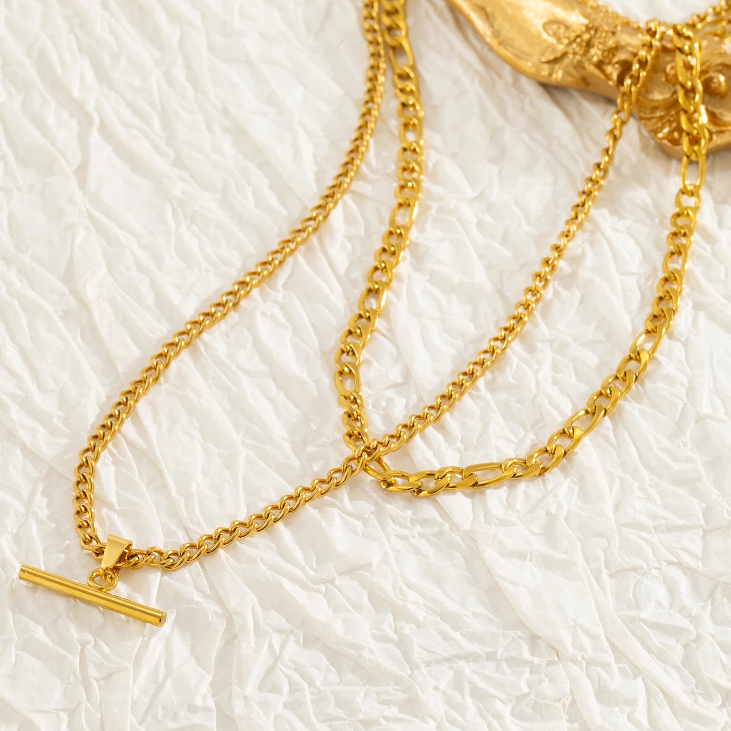 Layered Necklace for Women Minimalist Stackable - 18K Gold