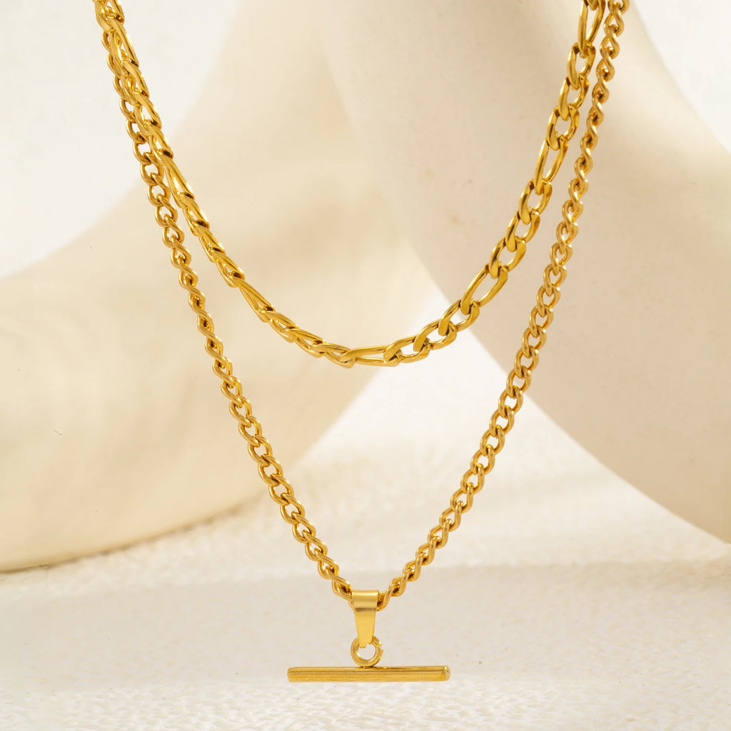 Layered Necklace for Women Minimalist Stackable - 18K Gold