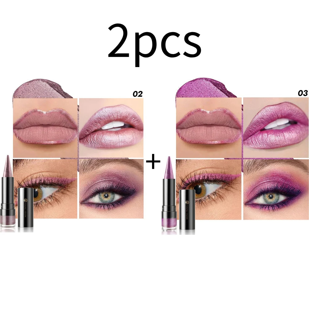 YOUNG VISION Six-Shade Matte Pearl Shimmer Dual-Effect Lipstick Waterproof, Non-Transfer Lipstick Cosmetics