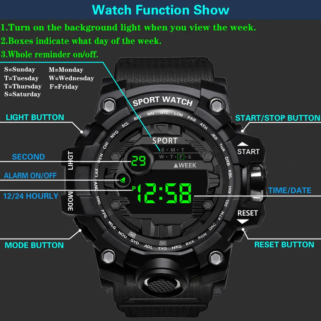 Men's Watch Fashion Sports Electronic Wristwatch