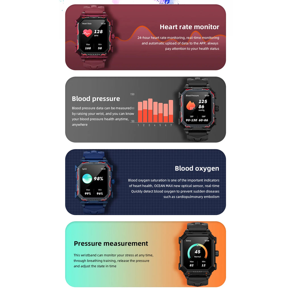 Smart Bracelet Sports Watch 1.96-Inch TFT LCD