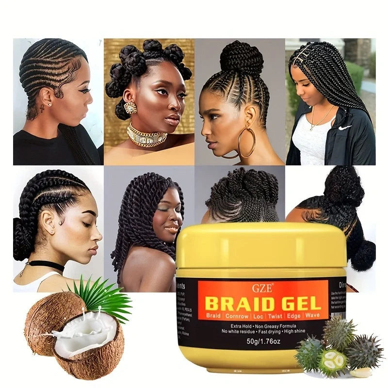 GZE Stronghold Braid Gel for Perfectly Styled Braids and Twists