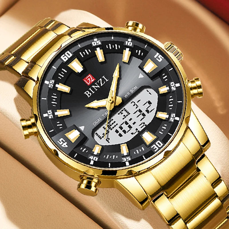 Relogio Masculino Wrist Watches For Men Top Brand Luxury Golden Men Watches Gold Big Male Wristwatch Man Golden Big Dial