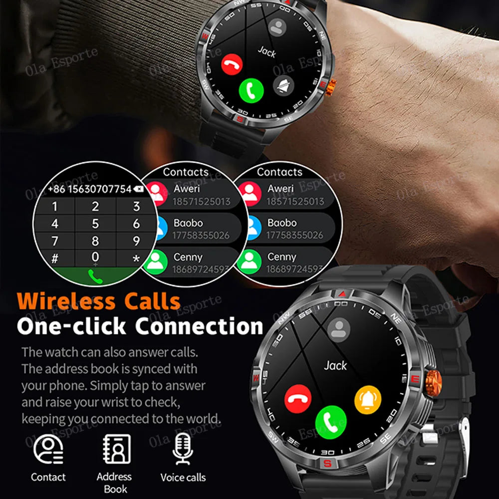 Smart Watch  Compass Waterproof Health Sleep Monitoring Large Battery Capacity