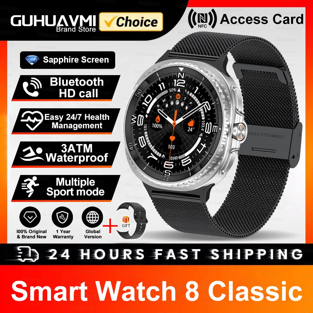 Hot SmartWatch 8 Men AMOLED Screen Bluetooth Call Watch GPS