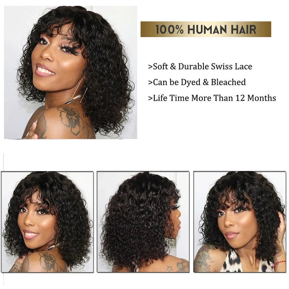 Curly Human Hair Wigs For Women 100% Human Hair