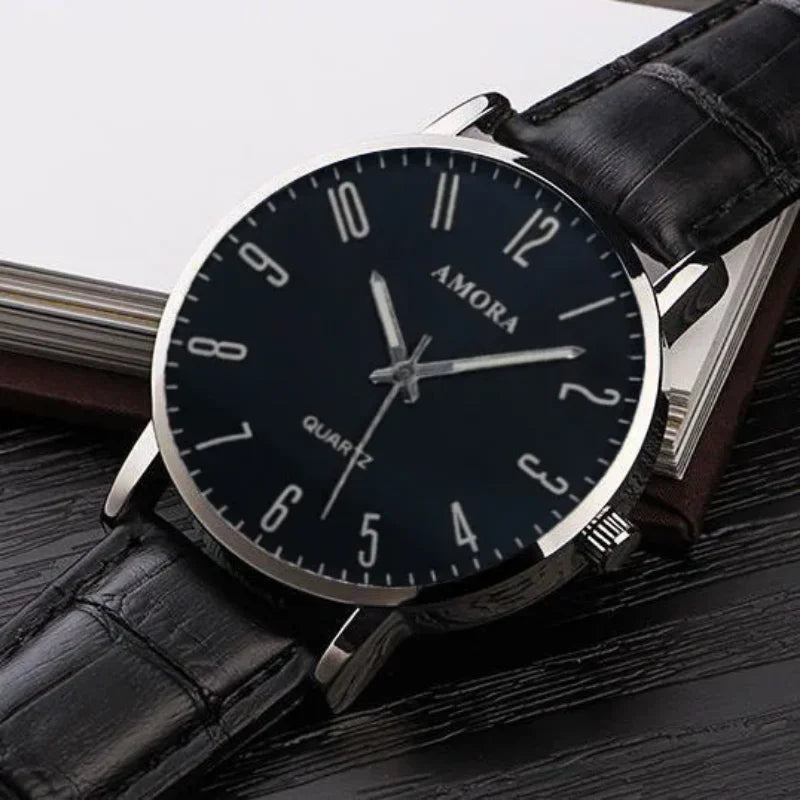 Men Watches Business Wrist Watch Luxury Leather Strap Analog