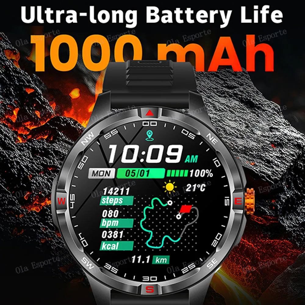 Smart Watch  Compass Waterproof Health Sleep Monitoring Large Battery Capacity